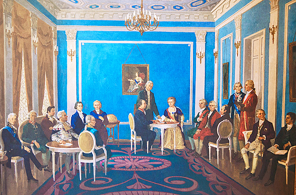 Заседание Российской академии в доме Е.Р. Дашковой